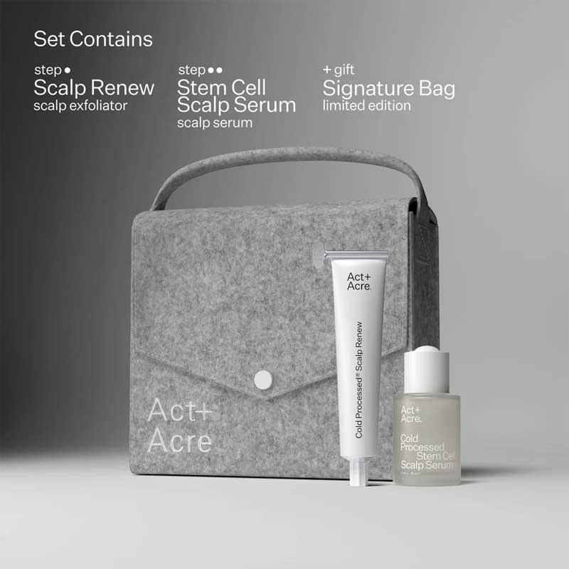 Act+Acre Oily Scalp System | Weekly Scalp Renew Exfoliator | Combats excess oil & sebum | Soothes scalp | Daily Scalp Serum | Balances scalp microbiome | Hydrates scalp
