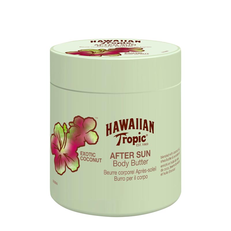 Hawaiian Tropic | Coconut | Body Butter | rich | moisturizer | hydration | nourishment | light scent | mood boosting | shea butter | avocado oil | rehydrate | 12 hours | soothe | supple