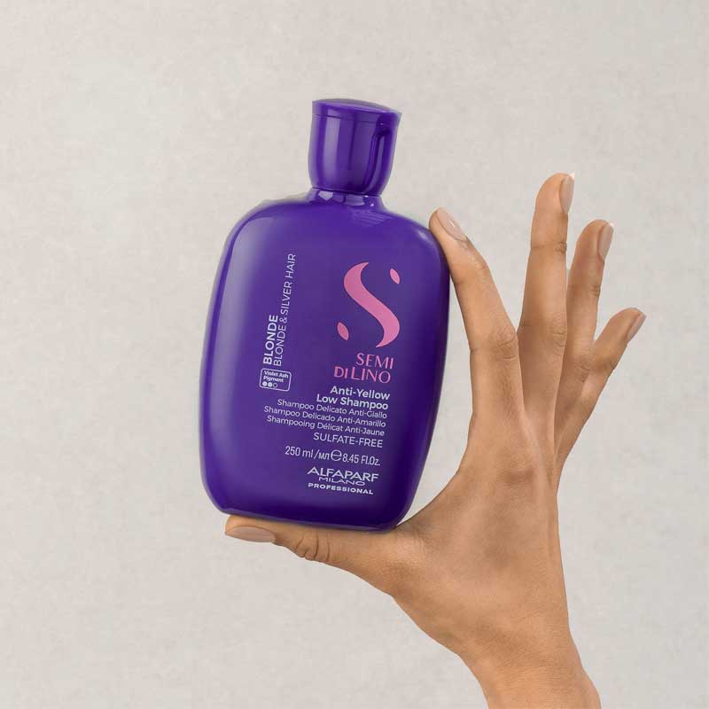 Alfaparf Semi Di Lino Blonde Anti-Yellow Low Shampoo, purple shampoo, alfaparf purple shampoo