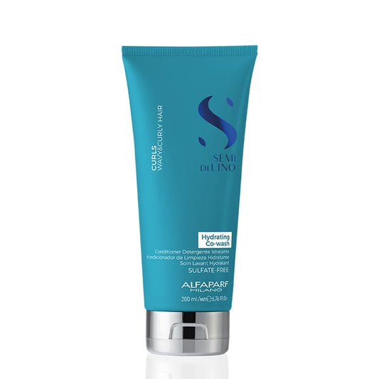 Alfaparf Milano Professional Semi Di Lino Curls Hydrating Co-Wash | tailored for curly and wavy hair | cleanses | hydrates | tames frizz | preserves natural balance of curls | beautifully defined | soft curls | embrace natural texture | confidence.