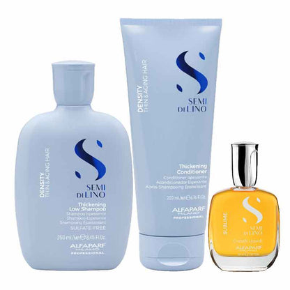 Alfaparf Semi Di Lino Density Bundle, thickening haircare, haircare for thin hair, thickening shampoo