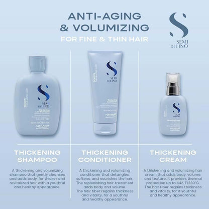 Alfaparf, Alfaparf Semi Di Lino Density Thickening Low Shampoo For Thin Hair, Anti Ageing, Volumising Hair Range
