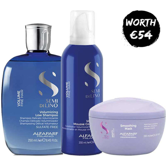 Alfaparf Semi Di Lino Volume Shampoo & Conditioner Duo + FREE Alfaparf Smooth Smoothing Mask