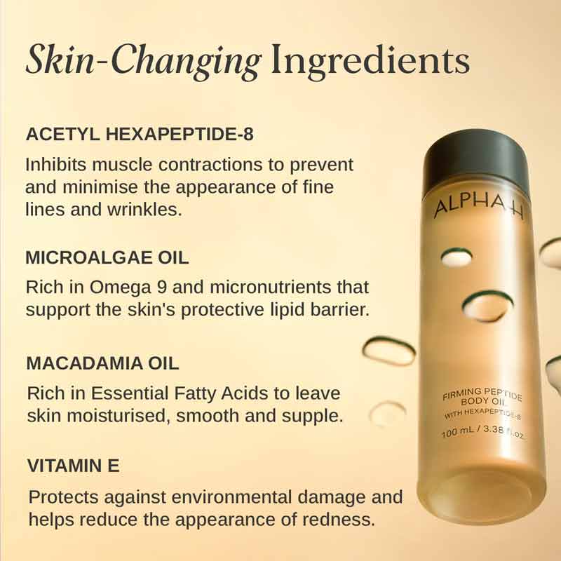 Alpha-H Firming Peptide Body Oil Key Ingredients