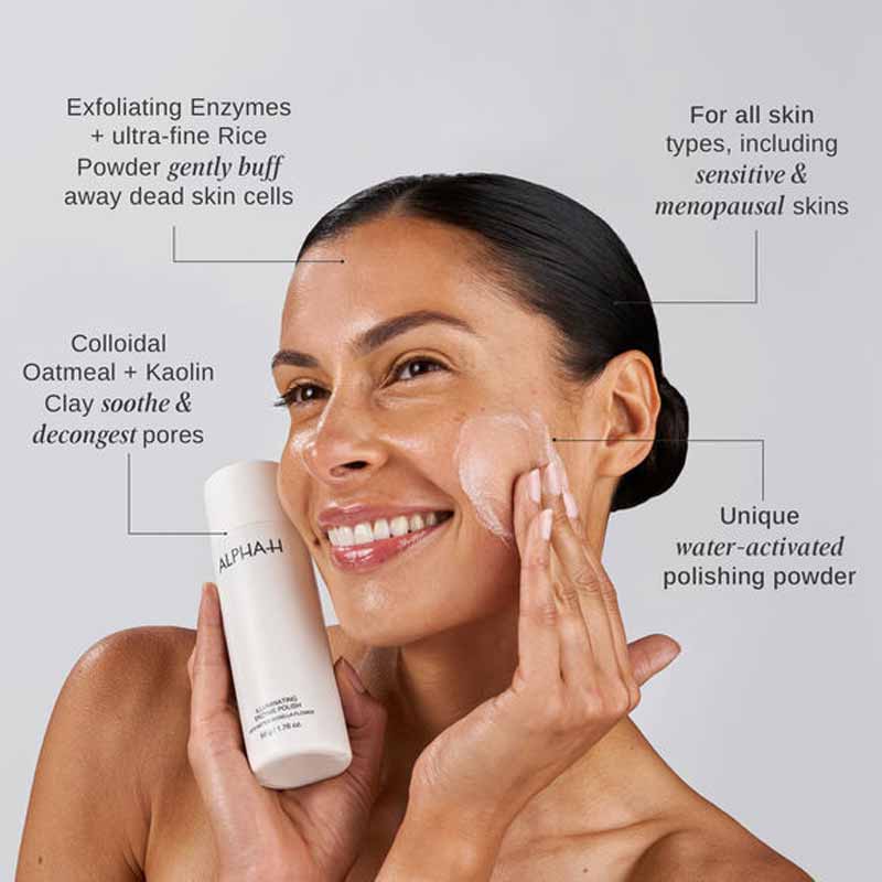 Alpha-H Illuminating Enzyme Polish with Native Rosella Flower Benefits Infographic