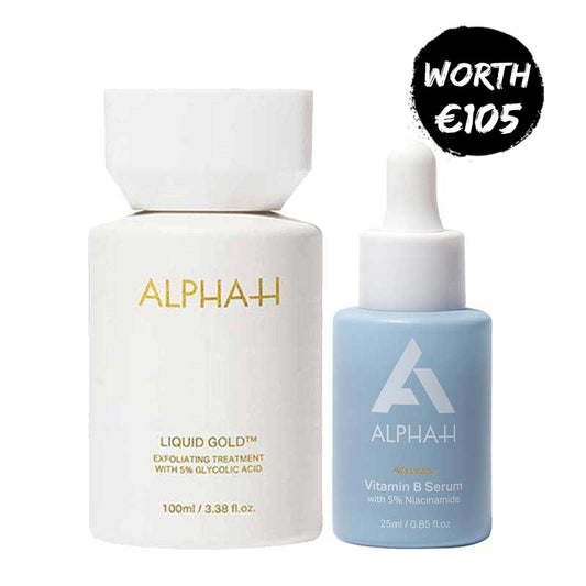 Alpha-H | Liquid Gold exfoliating Treatment With 5% Glycolic Acid | Vitamin B Serum With 5% Niacinamide | skincare bundle
