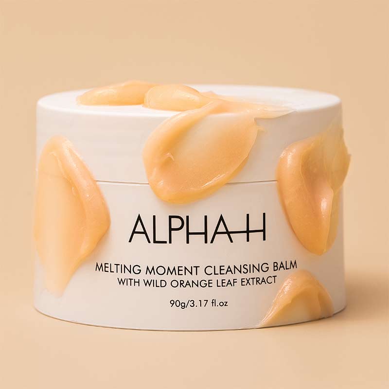 Alpha-H Melting Moment Cleansing Balm | buttery soft cleansing balm | Wild Orange Extract | face cleanser | makeup remover | Australian Sandalwood Seed Oil | Vegan | Cruelty-free | balm-to-oil cleanser