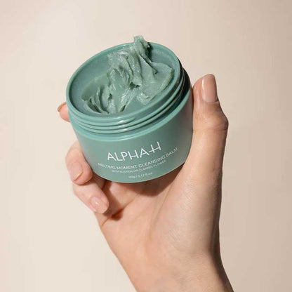 Alpha-H Melting Moment Cleansing Balm Sage | Luxurious | Effective | Cleanse | Australian Flannel Flower Extract | Skin Concerns | Dryness | Dehydration | Oiliness | Makeup Removal | Non-Stripping | Waterless Formula | Gentle Yet Thorough Cleanse | Maintains Skin's pH Balance | Reimagined | Sensorial Scent
