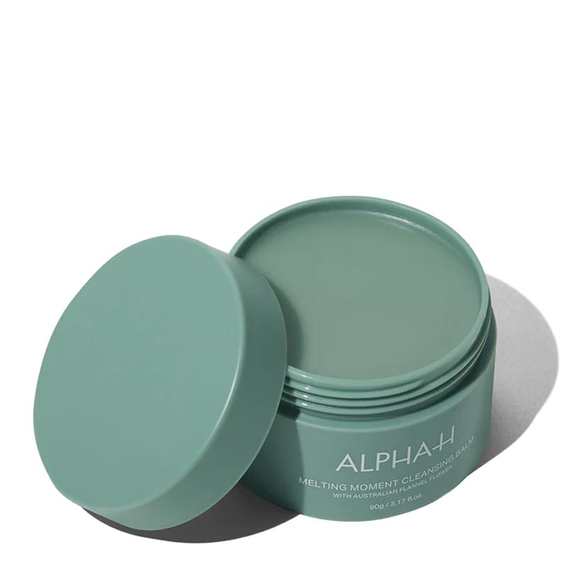Alpha-H Melting Moment Cleansing Balm Sage | Luxurious | Effective | Cleanse | Australian Flannel Flower Extract | Skin Concerns | Dryness | Dehydration | Oiliness | Makeup Removal | Non-Stripping | Gentle | pH Balance | Scent