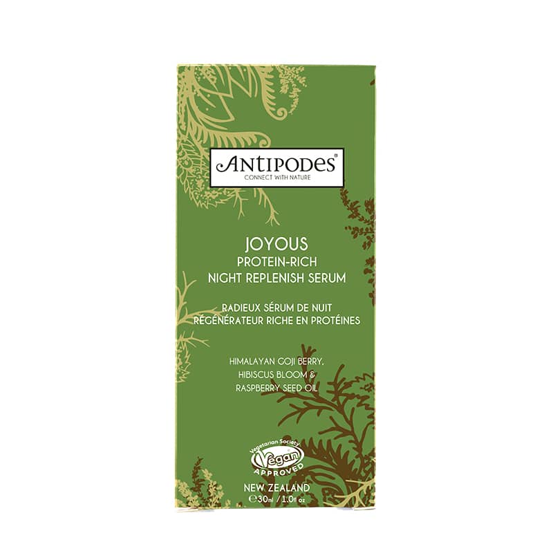 Antipodes Joyous Protein-Rich Night Replenish Serum | dry skin serum | damaged skin treatment | anti aging overnight serum