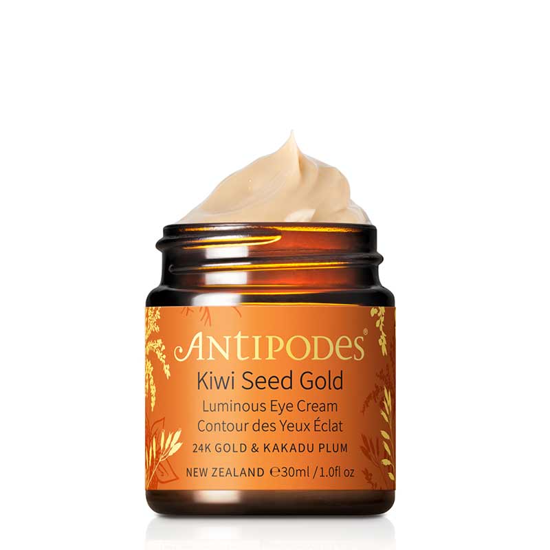 Antipodes Kiwi Seed Gold Luminous Eye Cream | pigmentation eye cream | dark under eye circles | anti wrinkle eye cream