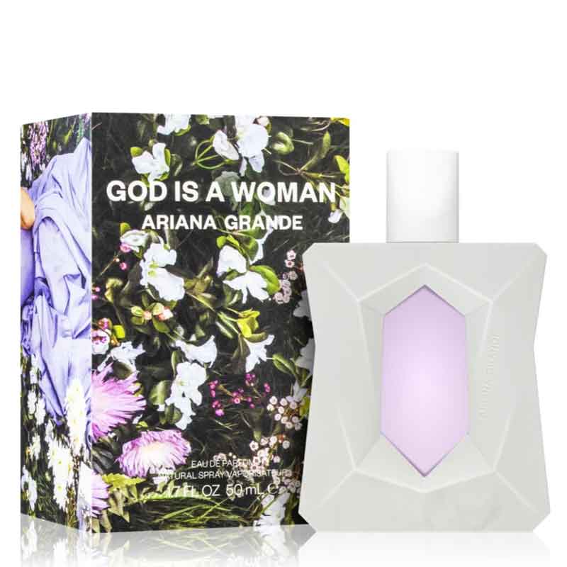 Ariana Grande | God Is A Woman Eau De Parfum | fruity floral scent | inspired by nature | juicy pear | ambrette | Turkish rose petals | divine orris | Madagascar vanilla | cedarwood | addicting scent | stunning sensorial experience