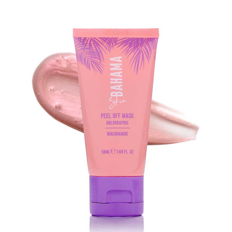 Bahama Skin Holographic Peel-Off Face Mask | Removes Deep-Seated Impurities | Nourishes with Antioxidants for Radiant Glow | Contains Niacinamide to Improve Uneven Skin Tone and Elasticity | Hello to Refreshed, Glowing Skin