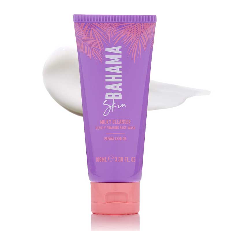 Bahama Skin Milky Cleanser | Effortlessly Removes Dirt, Makeup, and Impurities | Leaves Skin Refreshed and Rejuvenated | Packed with Skin-Loving Ingredients: Papaya Seed Oil, Orange Seed Oil, Vitamin E, and White Tea Extract | Provides Squeaky-Clean Canvas | Your New Skincare Bestie