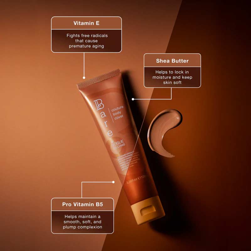 Bare by Vogue Couture Body Cover Body Makeup Ingredients Infographic