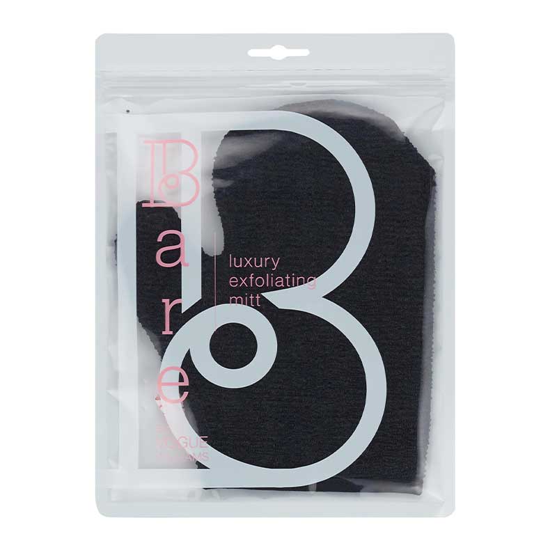 Bare by Vogue Exfoliating Mitt | Wash away dead skin cells | Easy to use | Double sided mitt | Thumb feature for easier movement | tan removal | Double sided mitt