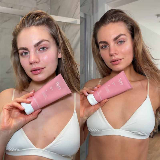 Bare by Vogue Non-Tinted Gradual Tan Before & After