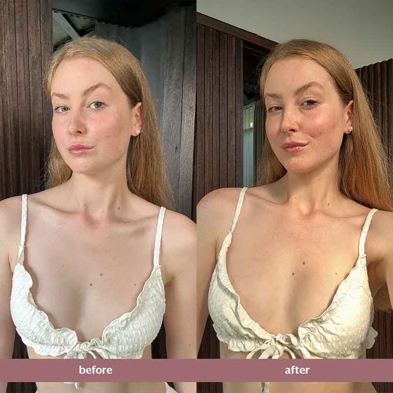 Bare by Vogue Tinted Gradual Tan Before & after