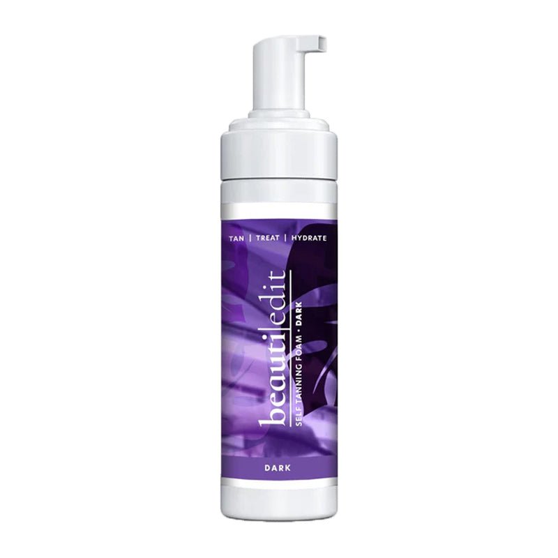 Beauti Edit Luxury Tan Mousse | 3-in-1 Self-Tanning Foam | tan, treat, hydrate | dark | self tan | quick | easy | dry | no mess | beautiful | results | hydrated | skin | body | face 