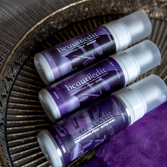 Beauti Edit Luxury Tan Mousse | 3-in-1 Self-Tanning Foam | tan, treat, hydrate | medium | dark | ultra dark | real results | natural tan | mousse | foam | nourish | skin | care 