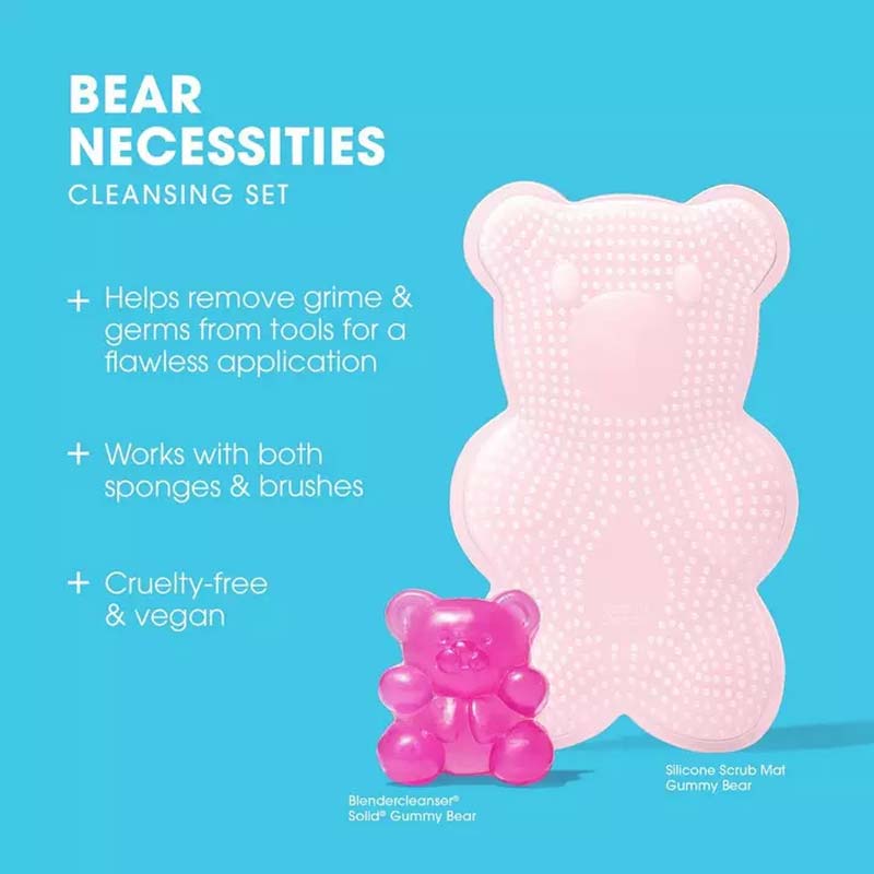 Beautyblender The Sweetest Blend Bear Necessities Cleansing Set | remove | grime | dirt | germs | makeup | build up | product | brush | sponge | vegan | cruelty free
