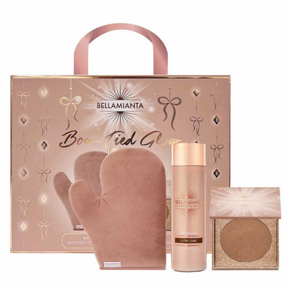 Bellamianta Bow Tied Glow Self Tanning Gift Set with Bellamianta Liquid Tan Ultra Dark