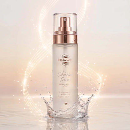 Bellamianta Celestial Skin Dream Setting Mist angelic image with splashes and Ombre background