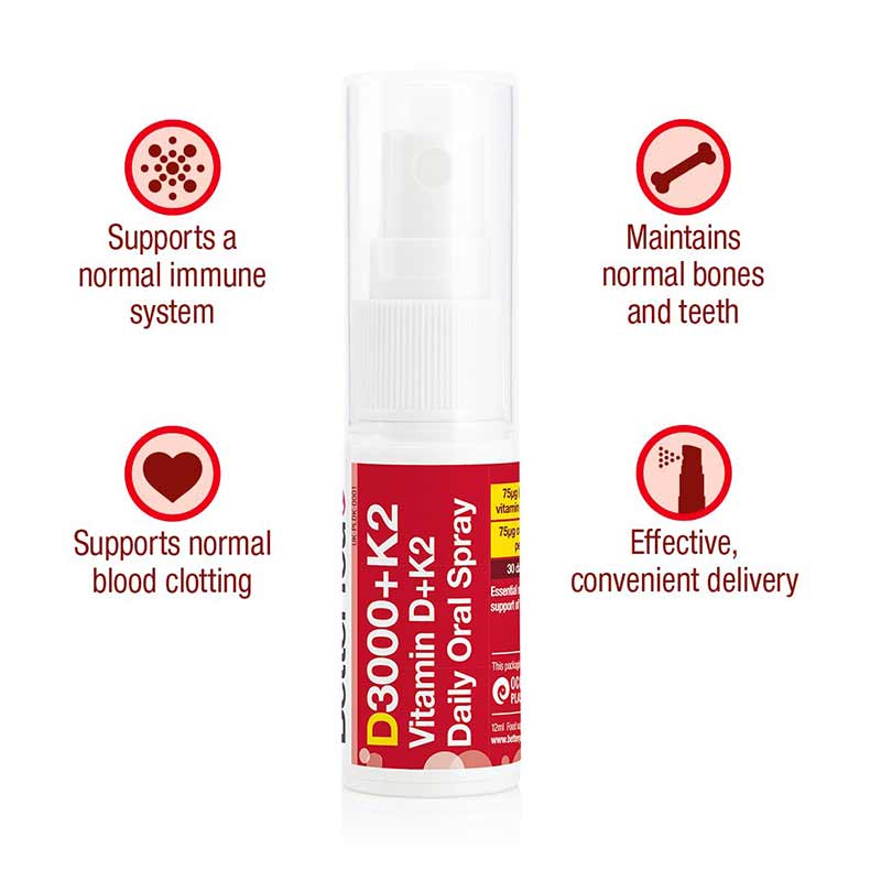 Better You D3000 + K2 Oral Spray, Immune system support, food supplements, Vitamin D