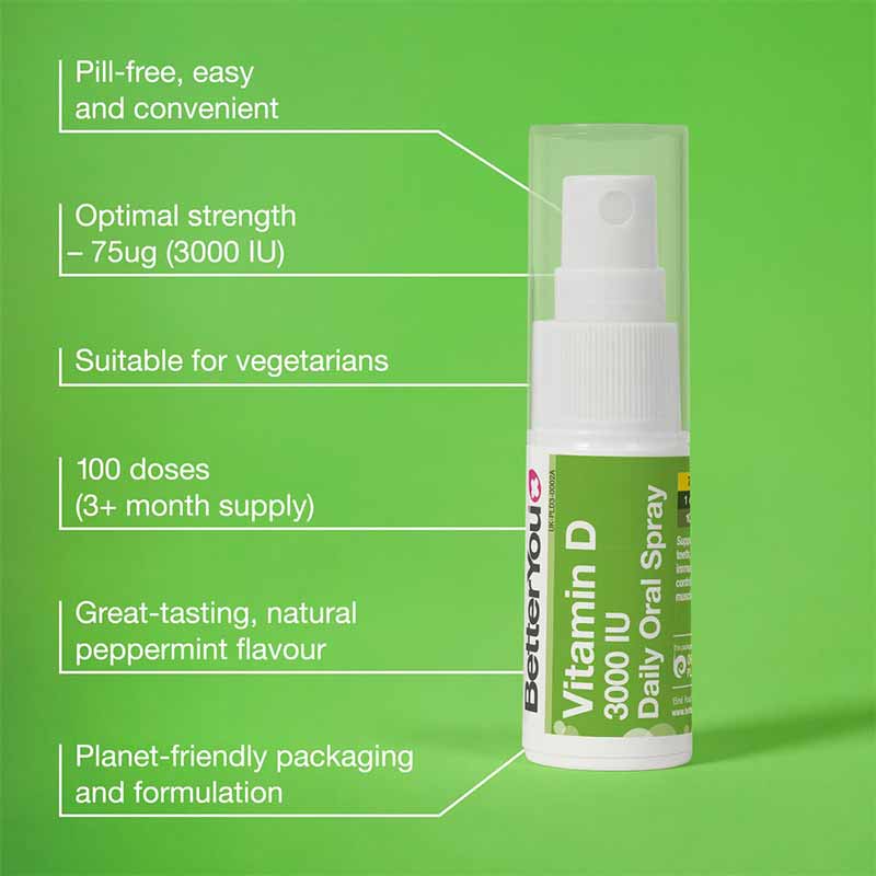 Better You D3000 Oral Spray, Vitamin D vitamin spray, food supplements