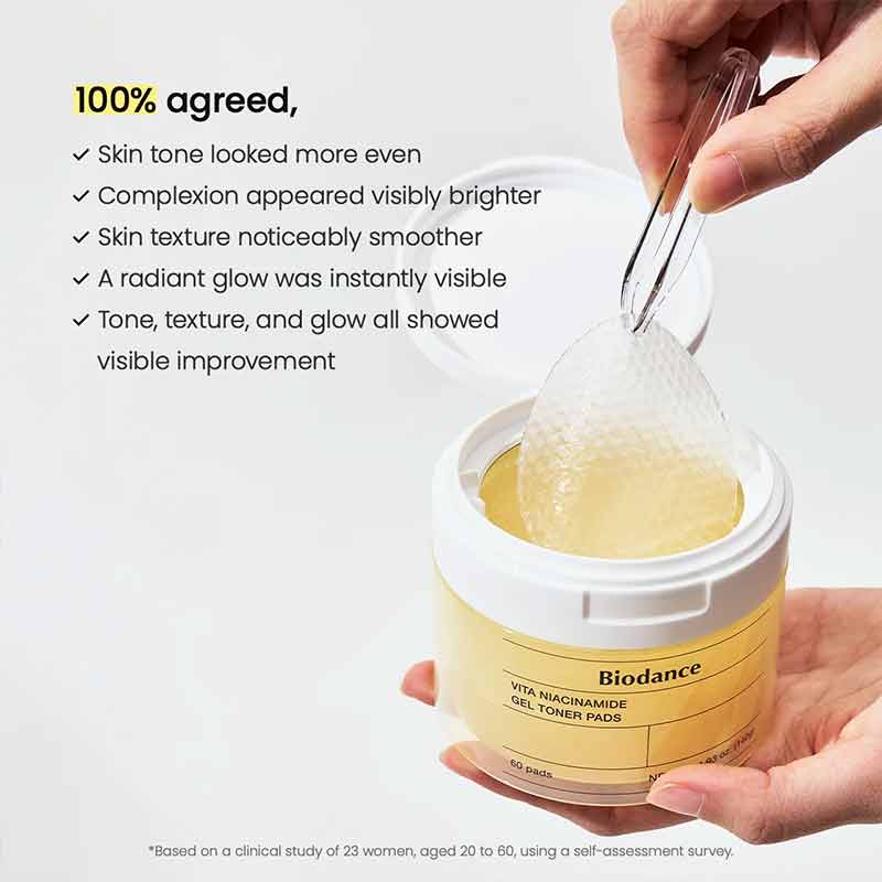 Biodance Vita Niacinamide Gel Toner Pads 60 Pads