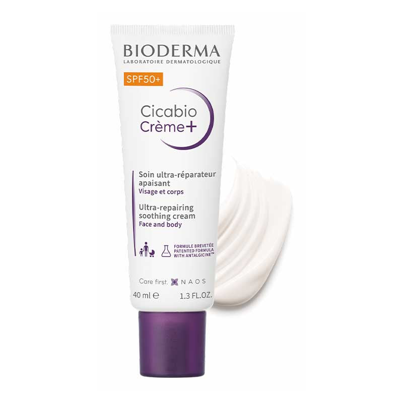 Bioderma Cicabio Crème+ SPF 50+ Ultra-Repairing Soothing Cream | Skin healing cream with sun protection