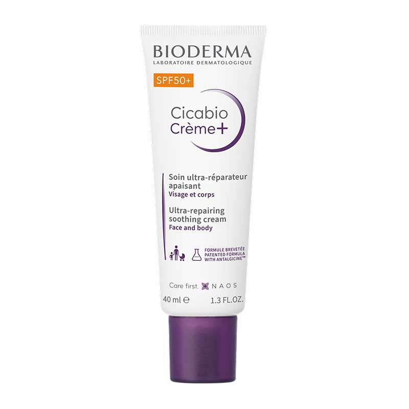 Bioderma Cicabio Crème+ SPF 50+ Ultra-Repairing Soothing Cream | Skin healing cream with sun protection | SPF | SPF 50