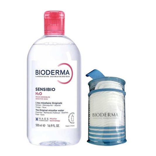 Bioderma Sensibio H2O Make-up Removing Micelle Solution + FREE Bioderma Cotton Pads