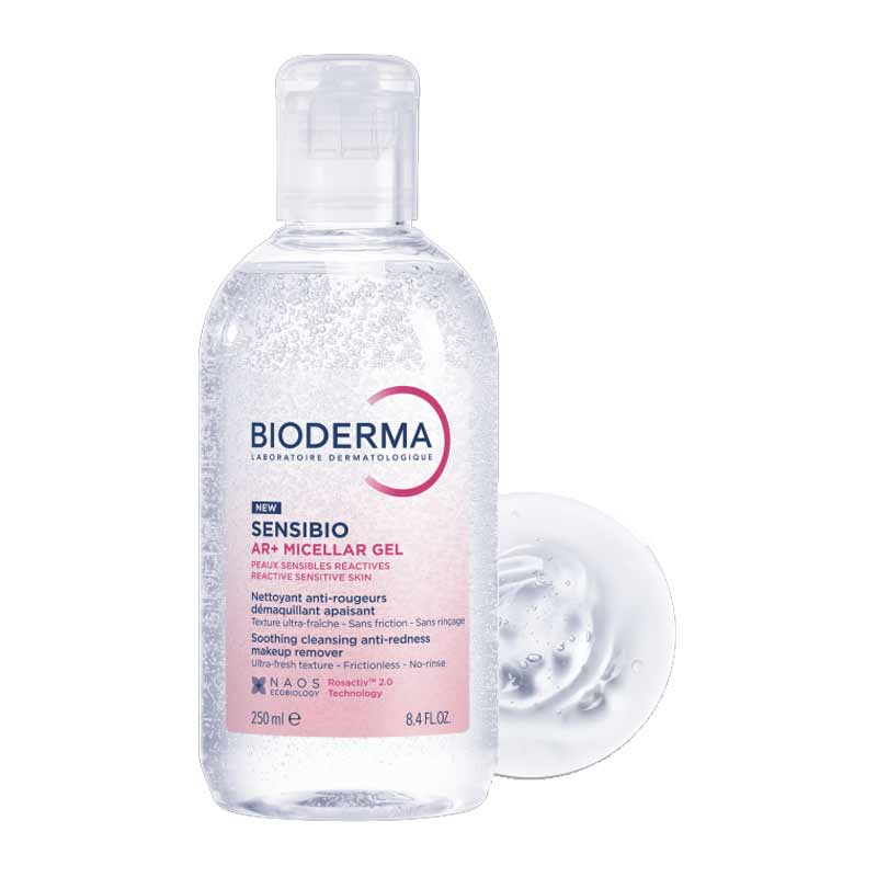 Bioderma Sensibio Micellar Gel Soothing Cleansing Anti-Redness Makeup Remover, anti redness skincare, skincare for reactive skin, rosacea