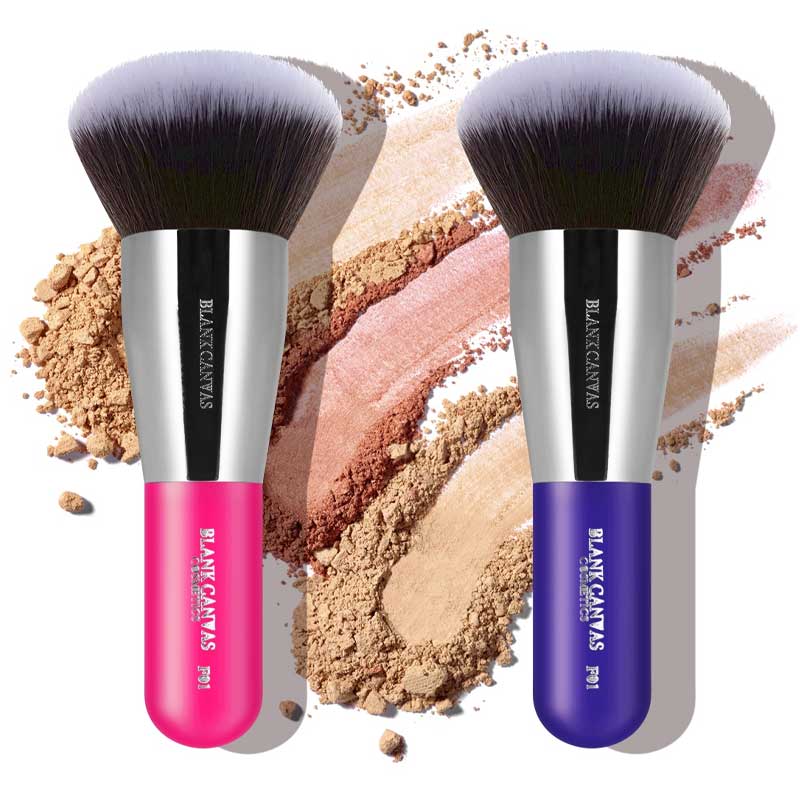 Blank Canvas F01 Quick Brush Duo Pack | Fan-favorite F01 Quick Multi-Purpose Brush | Two colours | hot pink | plush purple) | Extra-soft, high-quality synthetic fibers | Easy-to-clean | Flawless application.