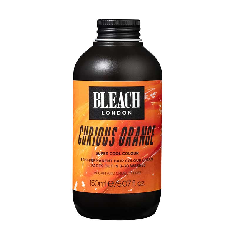 Bleach London Curious Orange Super Cool Colour | curious | hair | colour | creating | experimenting | shades | perfect | hair | matches | vibe | vegan | hair | dye | cream | semi-permanent | formula | nourishes | conditioning | ingredients | full | colour | payoff | intense | pigmentation