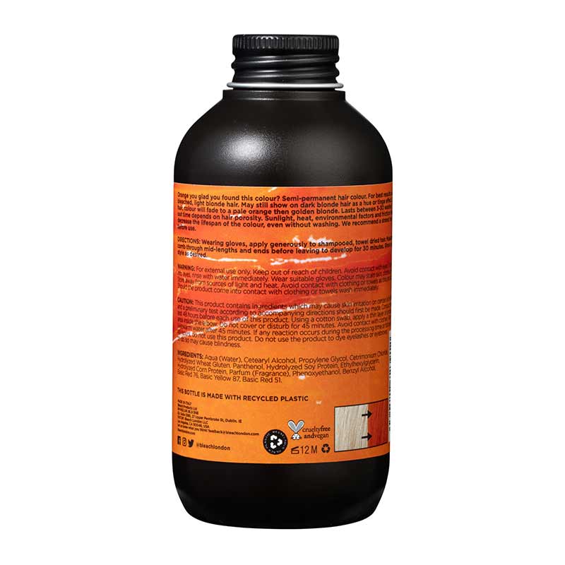 Bleach London Curious Orange Super Cool Colour | semi-permanent | hair | dye | cream | adds | dimension | vibe | look | light | brown | create | unique | hair | locks | full 
