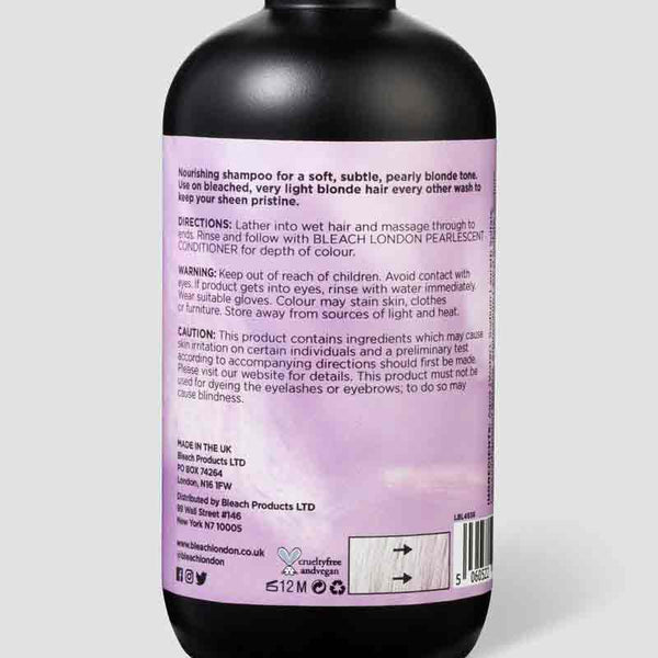 Bleach London Pearlescent Shampoo | cleansing | toning | shampoo | developed | enhance | hair |  colour | clean | fresh | soft | pearly | sheen | neutralises | brassy | tones | fresher | hint | pink 
