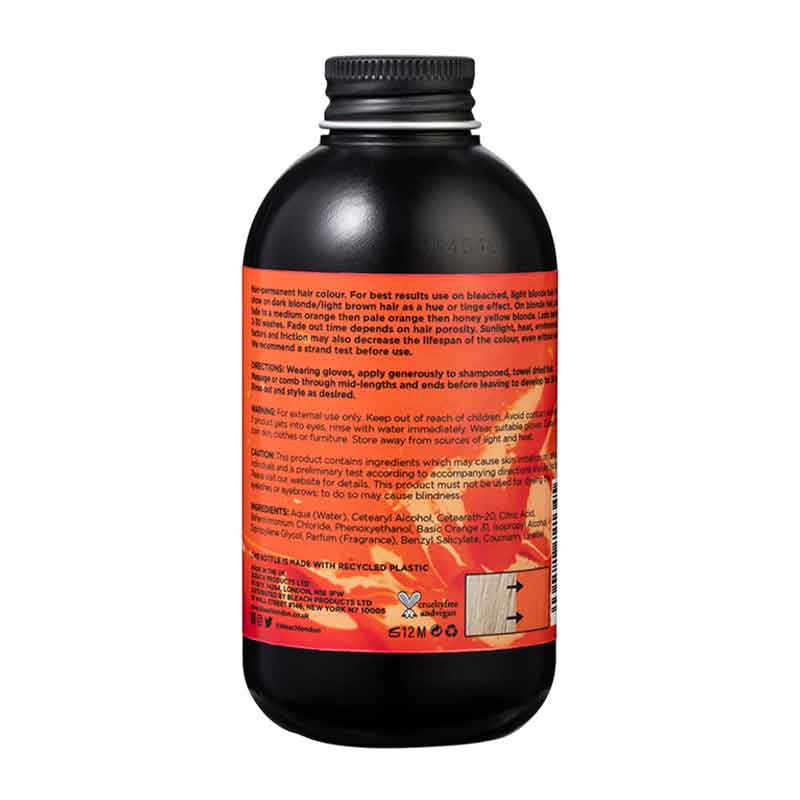 Bleach London Tangerine Dream Super Cool Colour | gentle | fade | cream | bright | vibe | experiment | super | fiery | orange | shade | texture | brightness | heat | Fire | semi-permanent | long | short | change 