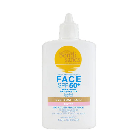 Bondi Sands SPF50+ Fragrance Free Tinted Sunscreen Fluid | spf 50 | skincare | sun cream | sun lotion | bondi sands | fragrance free sun cream 