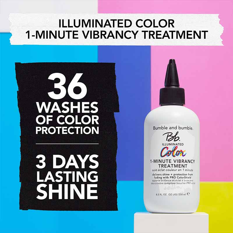 Bumble & bumble | illuminated | colour | vibrancy | treatment | amplifies | high shine | protects | transformative | intense | shine | long-lasting | color protection