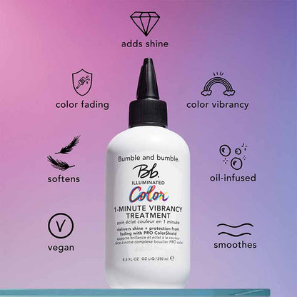 Bumble & bumble | illuminated | colour | vibrancy | treatment | amplifies | high shine | protects | transformative | intense | shine | long-lasting | color protection