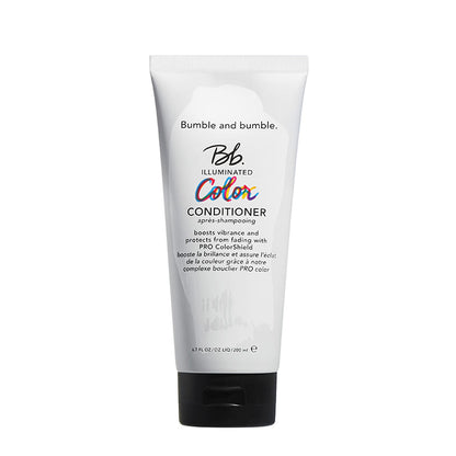 Bumble and bumble | Illuminated Color Conditioner | lightweight | moisture-rich formula | key to amplified vibrance and shine | enhance | look of color-treated hair | goodbye to frizz | flyaways | works to smooth | seal the cuticle | hair | luminous | locked-in color | turn heads