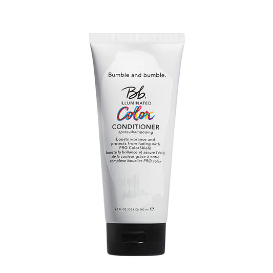 Bumble and bumble | Illuminated Color Conditioner | lightweight | moisture-rich formula | key to amplified vibrance and shine | enhance | look of color-treated hair | goodbye to frizz | flyaways | works to smooth | seal the cuticle | hair | luminous | locked-in color | turn heads