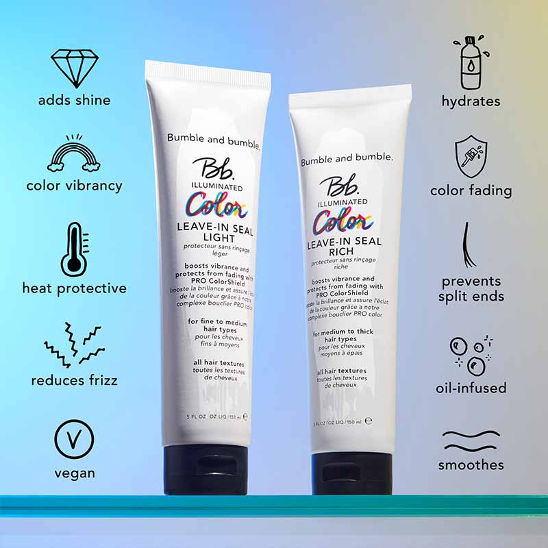 Bumble and bumble | Illuminated Color Leave-In Seal Rich | medium to thick hair | leave-in protector | go-to solution | vibrant | long-lasting color | prevent split ends | reduce frizz | protect against heat | nourishing benefits | essential leave-in seal