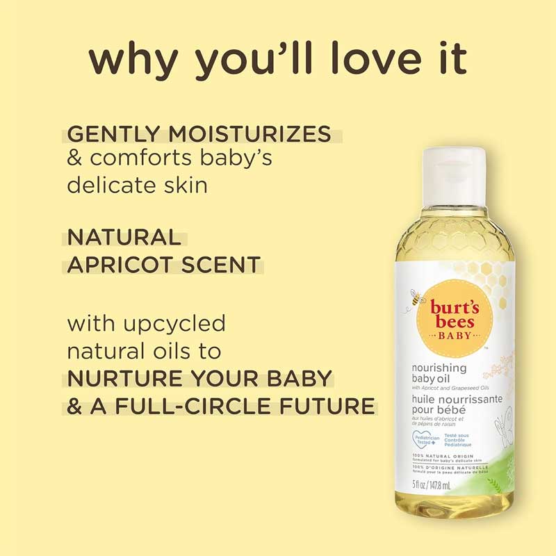 Burt's Bees Baby Bee Nourishing Baby Oil | Softens and smooths baby's skin 