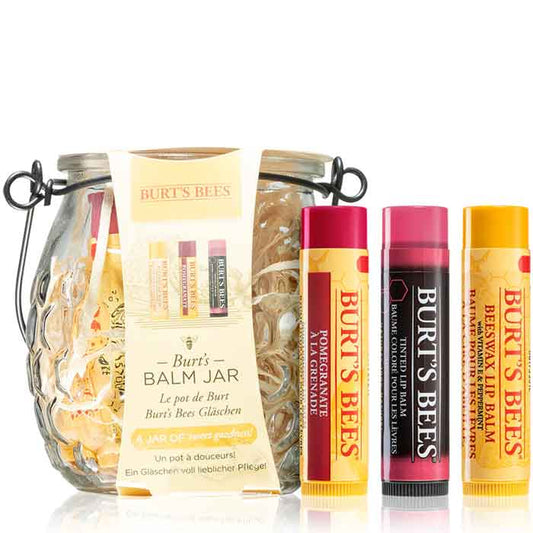 Burt's Bees Burt's Balm Jar Gift Set With Three Lip Balms In A Honey Jar