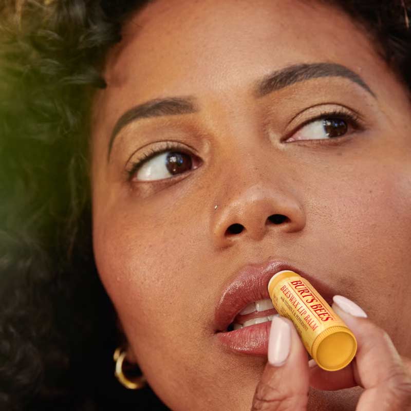 Burts Bees Lip Balm & Tinted Duo Stocking Filler Gift Lip Balm On Model