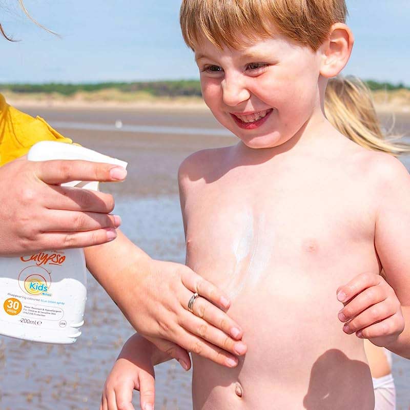 Calypso | Kids | Blue Lotion | SPF 30 | unique | sunscreen | lotion | rich blue colour | disappears | protection | UVA | UVB rays | gentle formula | children’s skin | water-resistant | high factor protection