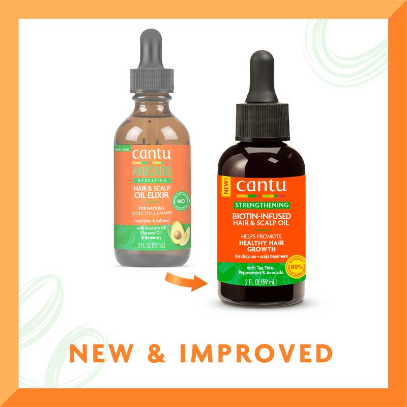 Cantu Strengthening Biotin-Infused Hair & Scalp Oil | Upgrade | Update | Avocado Hydrating Hair & Scalp Oil Elixir